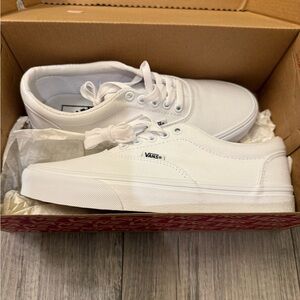 Vans White Sneakers with Tan Sole
